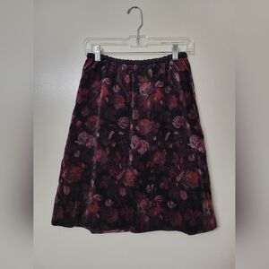 Vintage Velvet Floral Whimsigoth Skirt